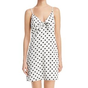 NWT Re:Named Polka Dot Tie-Detail Mini Dress Large